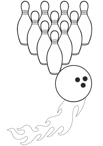 Bowling Strike coloring page image