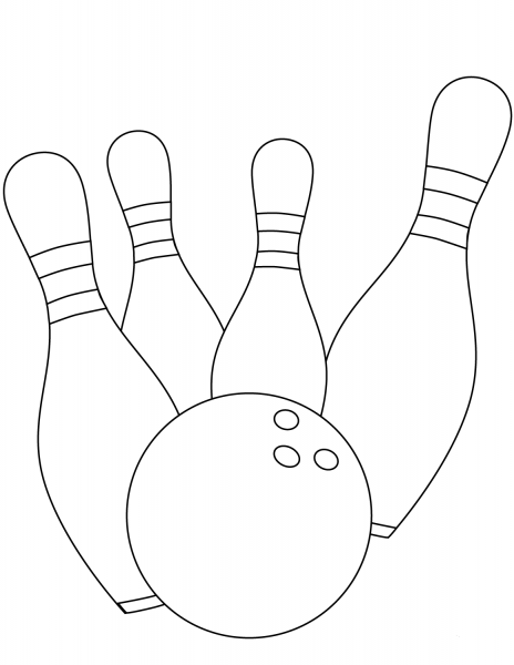 Bowling Strike  coloring page image