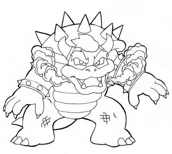 Bowser coloring page image