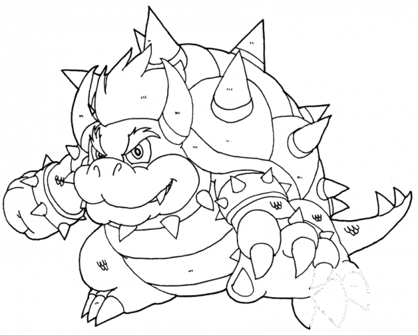 Bowser coloring page image