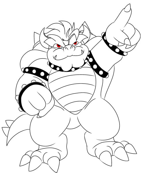 Bowser is Pointing coloring page image