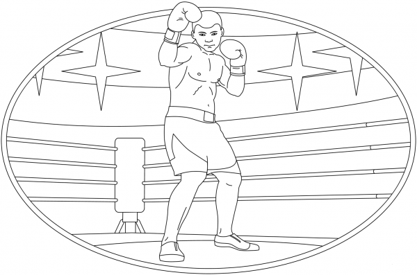 Boxer coloring page image