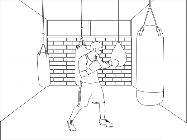 Boxer coloring page image