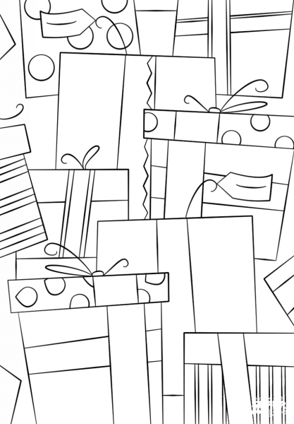 Boxing Day Pattern coloring page image