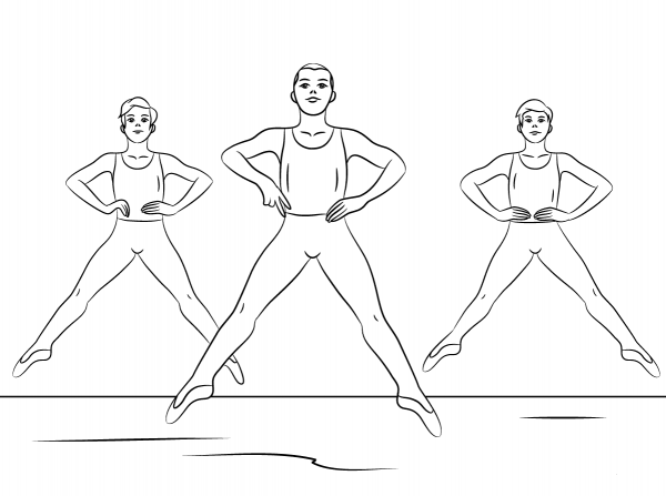 Boy Ballet coloring page image