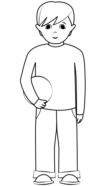 Boy coloring page image