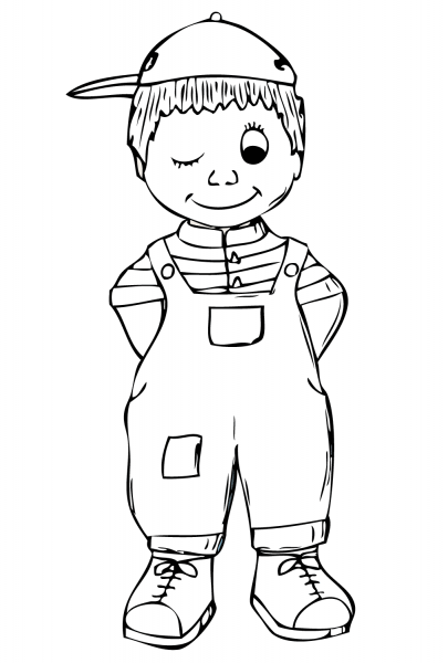 Boy coloring page image