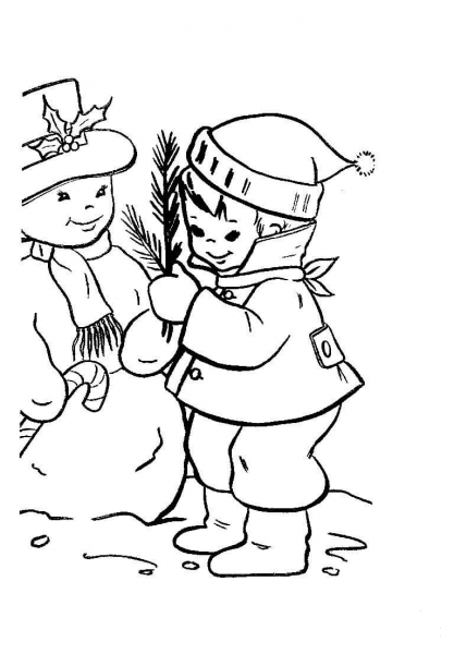 Boy Dressed Up For The Christmas Season  coloring page image