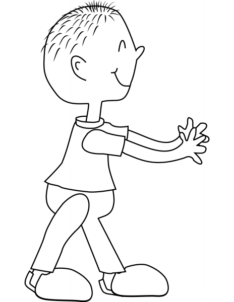 Boy Playing Play Hide and Seek coloring page image