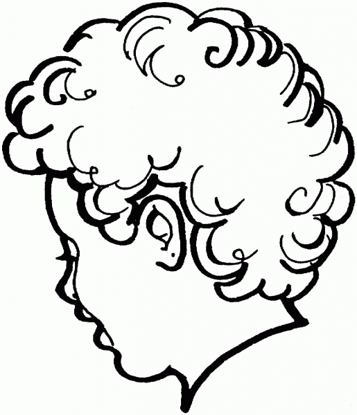 Boy portrait  coloring page image