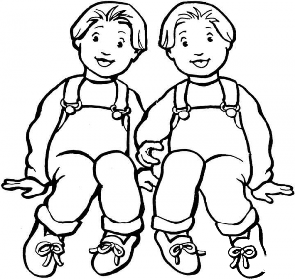 Boys Twins coloring page image