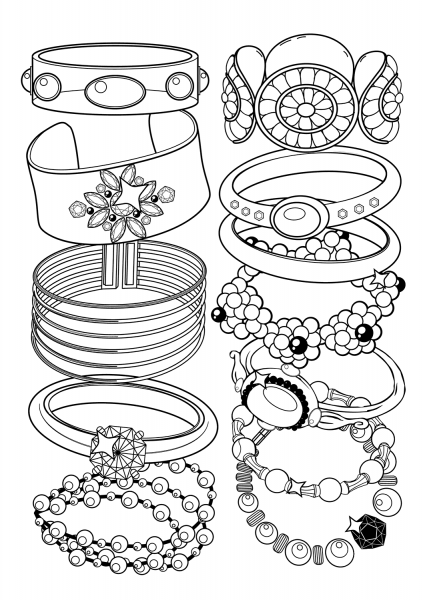 Bracelets coloring page image