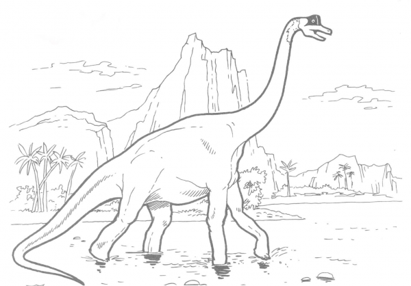 Brachiosaur Dinosaur coloring page image