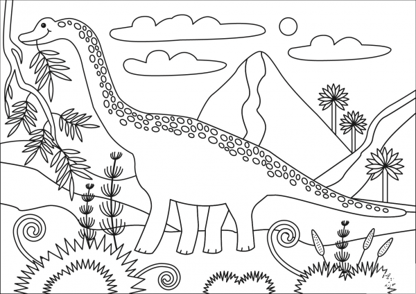 Brachiosaurus coloring page image