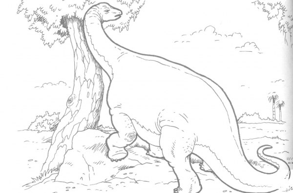 Brachiosaurus Dinosaur coloring page image
