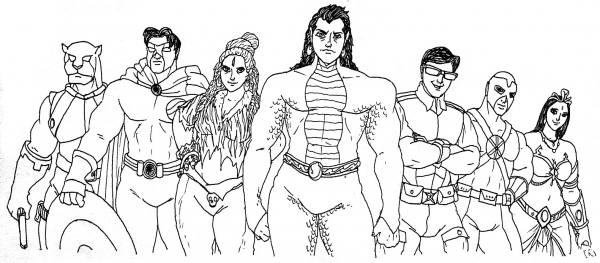 Brahmand Rakshak coloring page image