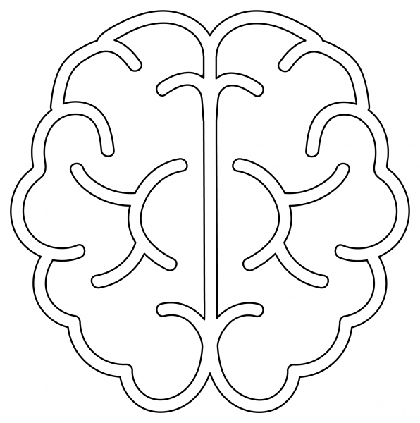 Brain coloring page image