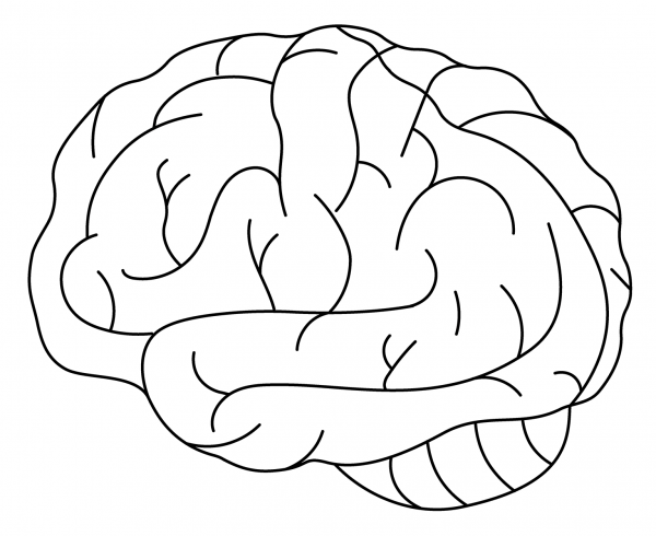 Brain Emoji coloring page image
