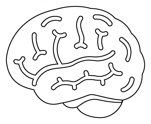 Brain Emoji coloring page image