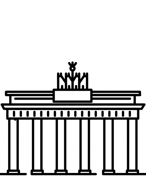 Brandenburg Gate coloring page image