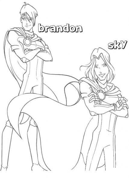 Brandon And Sky coloring page image