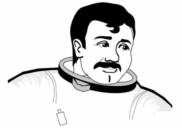 Brave Astronaut coloring page image