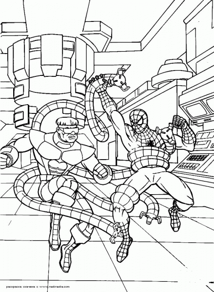 Brave Spider-man  coloring page image