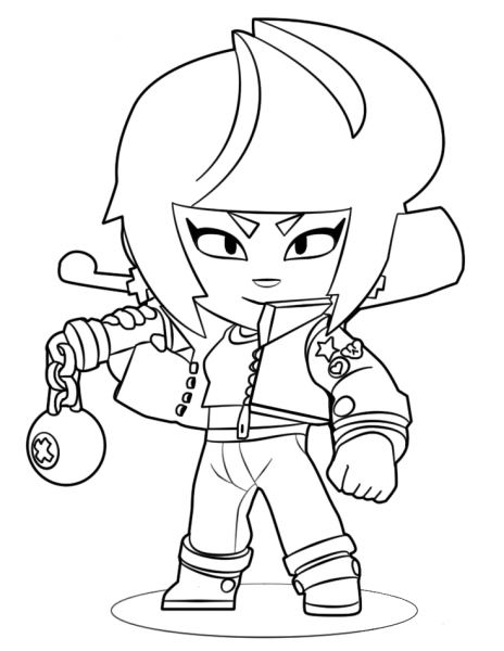 Brawl Stars Bibi coloring page image