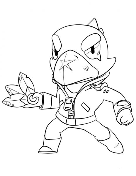 Brawl Stars Crow coloring page image