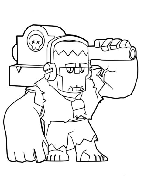 Brawl Stars Frank coloring page image