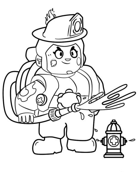 Brawl Stars Pam coloring page image
