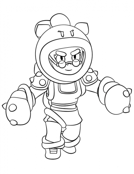 Brawl Stars Rosa coloring page image