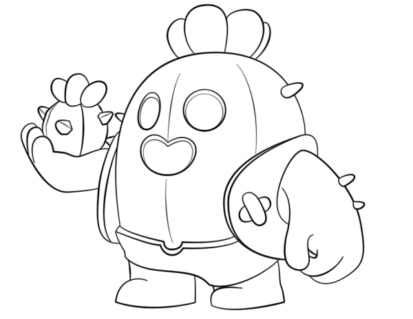 Brawl Stars Spike coloring page image