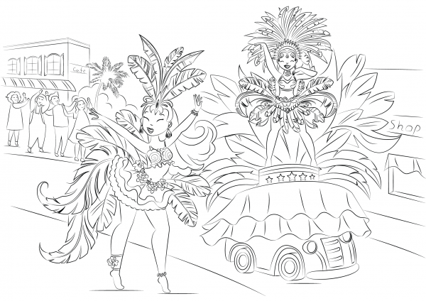 Brazilian Carnival coloring page image