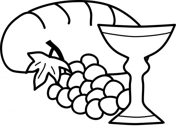 Bread and Wine coloring page image