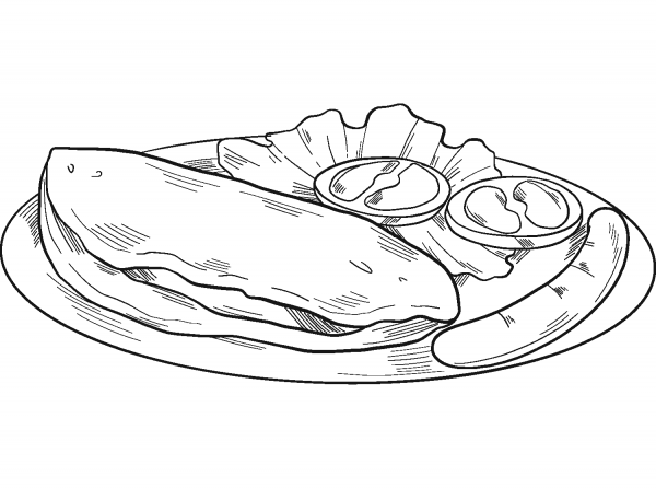 Breakfast coloring page image
