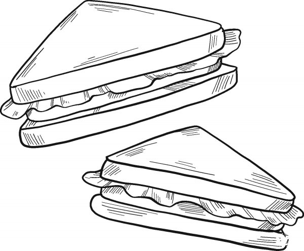 Breakfast Sandwiches coloring page image