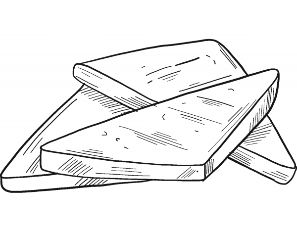 Breakfast Toast coloring page image