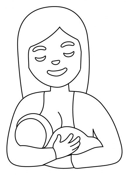 Breast Feeding Emoji coloring page image