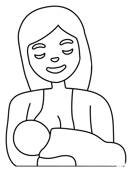 Breast Feeding Emoji coloring page image