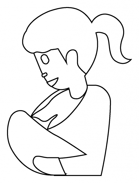 Breast Feeding Emoji coloring page image