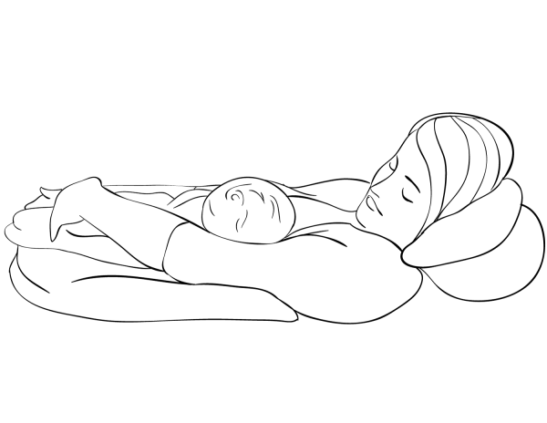 Breast Feeding Mother coloring page image