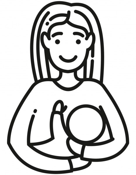 Breastfeeding coloring page image