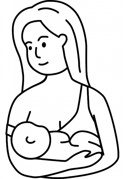 Breastfeeding coloring page image