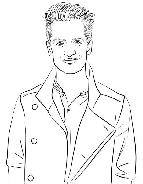 Brendon Urie from Panic! At the Disco coloring page image