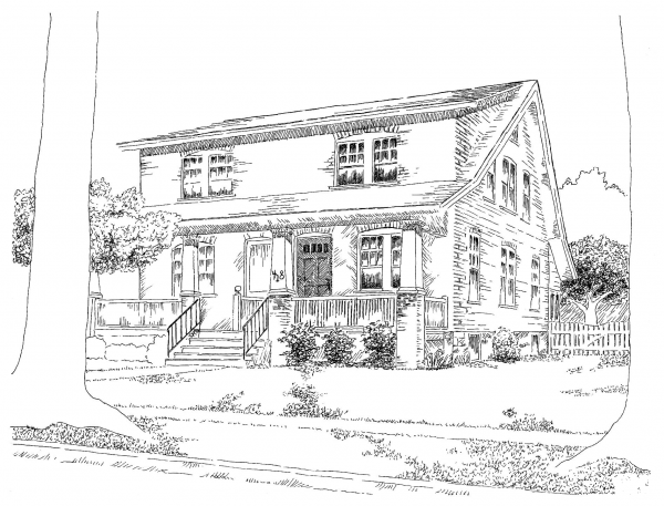 Brick Home coloring page image