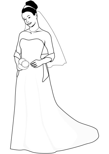Bride coloring page image