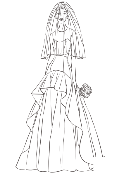 Bride coloring page image