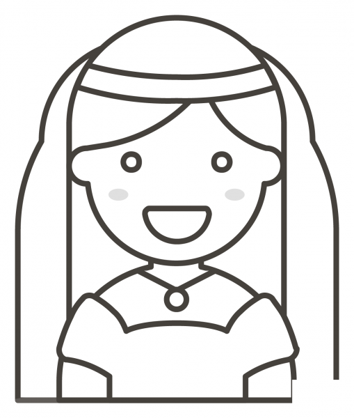 Bride with Veil coloring page image