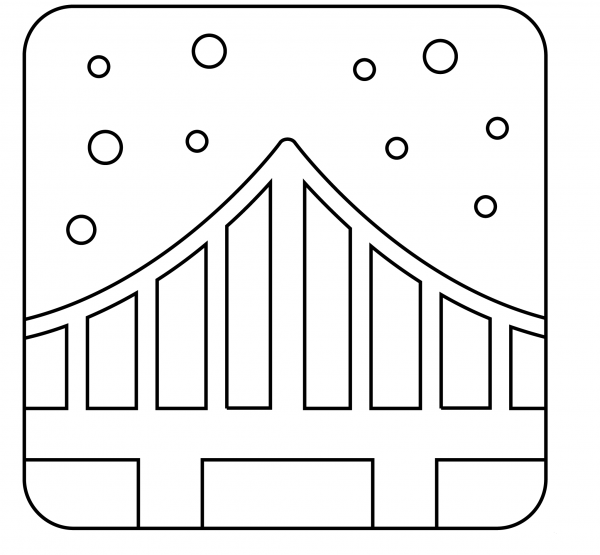 Bridge at Night Emoji coloring page image
